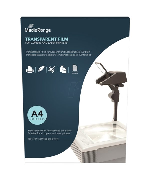 MediaRange MRINK160 Over Head Projector Film A4 Dual Side Coated 100microns 100 Sheets