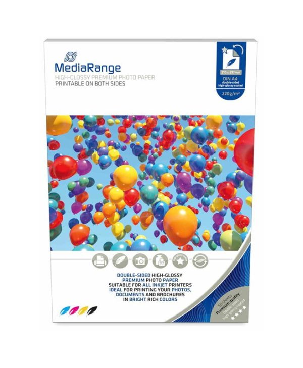 MediaRange MRINK118 Photo Paper Dual Side High Glossy 220gr A4 50Sheets