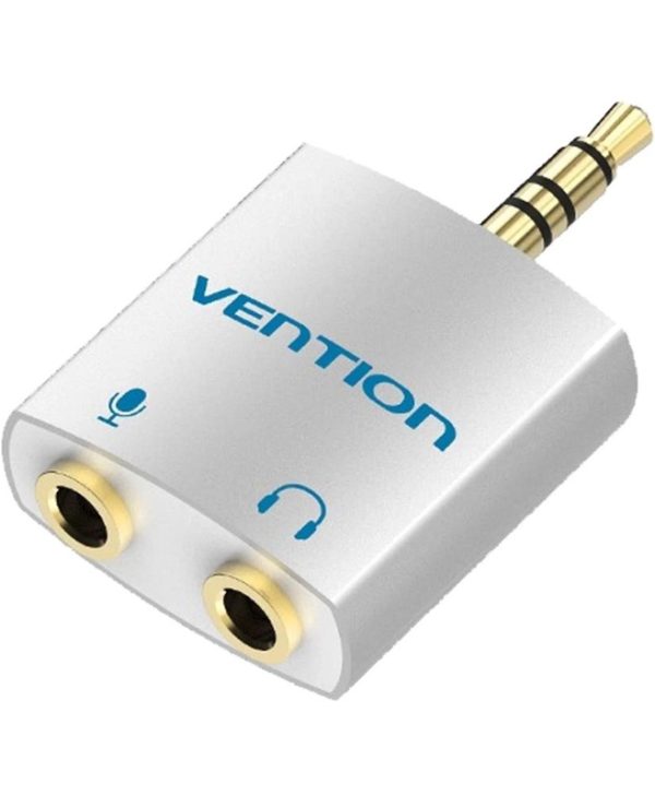 Vention Adapter 4POLE 3.5mm Male to 3.5mm Female Audio and Microphone  Silver BDBW0