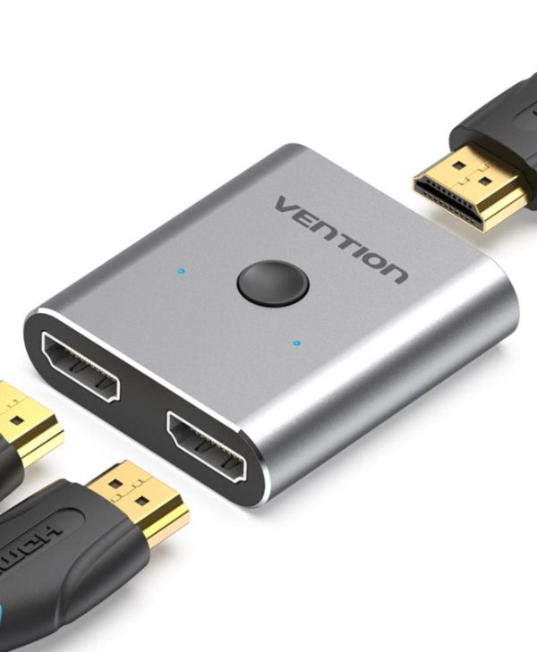 Vention Bi-Direction Switcher 2xHDMI Female to 1xHDMI Female Silver AFUH0