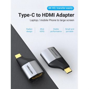 Vention Coverter USB-C Male to HDMI Female Silver TCDH0 - Image 2