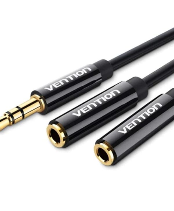 Vention Audio Cable 1x3.5mm Male to 2x3.5mm Female Stereo 0.3m Black BBSBY