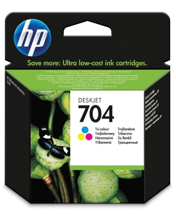 HP 704 Original Printhead Ink Cyan, Magenta, Yellow 200 Pgs CN693AE