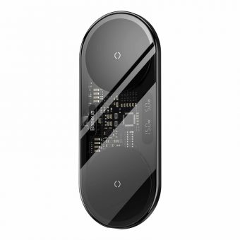 Baseus Dual Qi Wireless Charger Digital Led Display 20W Black WXSX010101 - Image 3