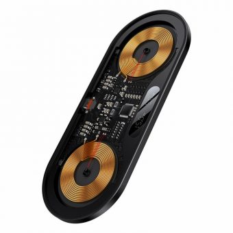 Baseus Dual Qi Wireless Charger Digital Led Display 20W Black WXSX010101 - Image 5