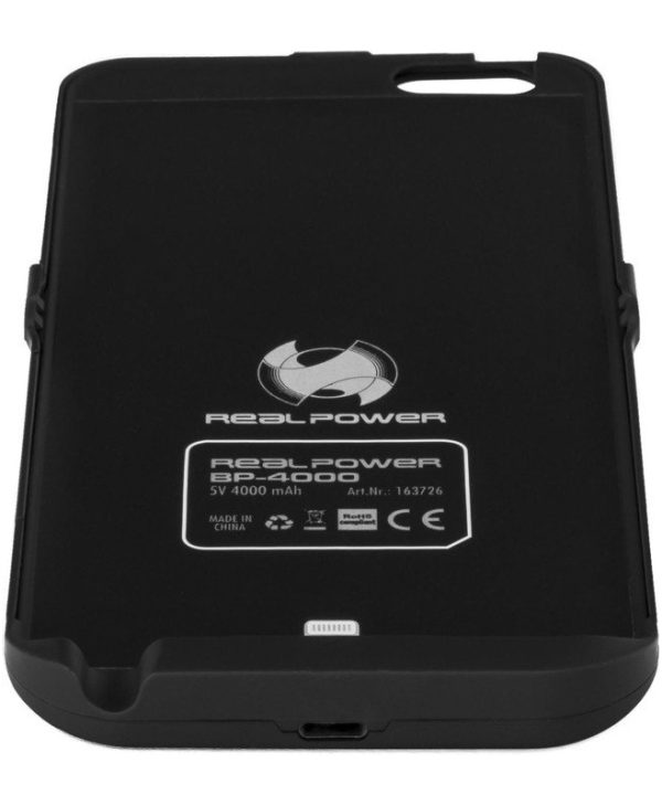 Ultron RealPower Powerbank BP-4000 Snap on Cover for iPhone 6 Plus 4Ah Black 163726