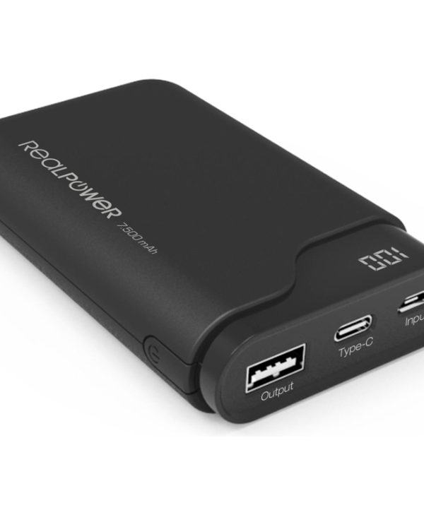 Ultron RealPower Powerbank PB-7500C 1xUSB-A 1xUSB-C  7.5Ah Black 243924