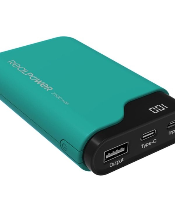Ultron RealPower Powerbank PB-7500C 1xUSB-A 1xUSB-C  7.5Ah Green 243966