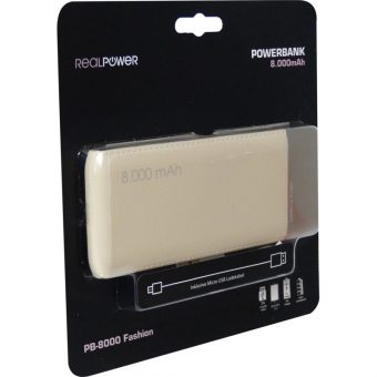 Ultron RealPower Powerbank PB-8000 2xUSB-A 8.000mAh Fashion Gold 282243 - Image 4