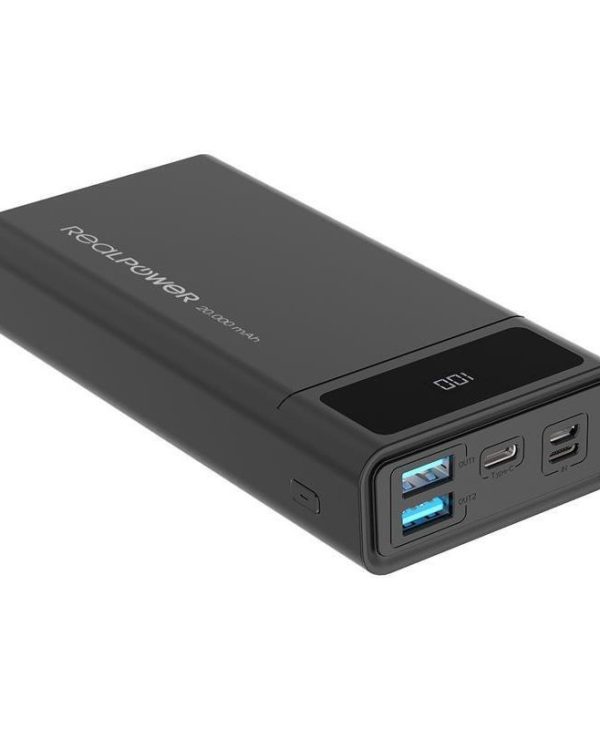 Ultron RealPower Powerbank PB-20k PD 2xUSB-A 1xUSB-C 20.000mAh Black 306949