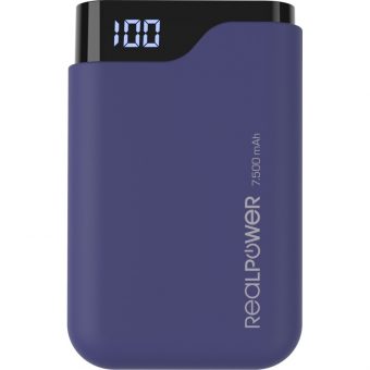 Ultron RealPower Powerbank PB-7500C 1xUSB-A 1x USB-C 7.500mAh Navy Blue 333642 - Image 3
