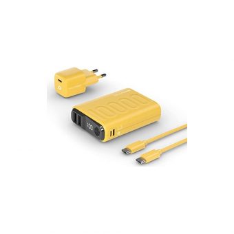 Ultron RealPower Powerbank Set PB-10000 2xUSB-A 1x USB-C 10.000mAh Yellow 390659