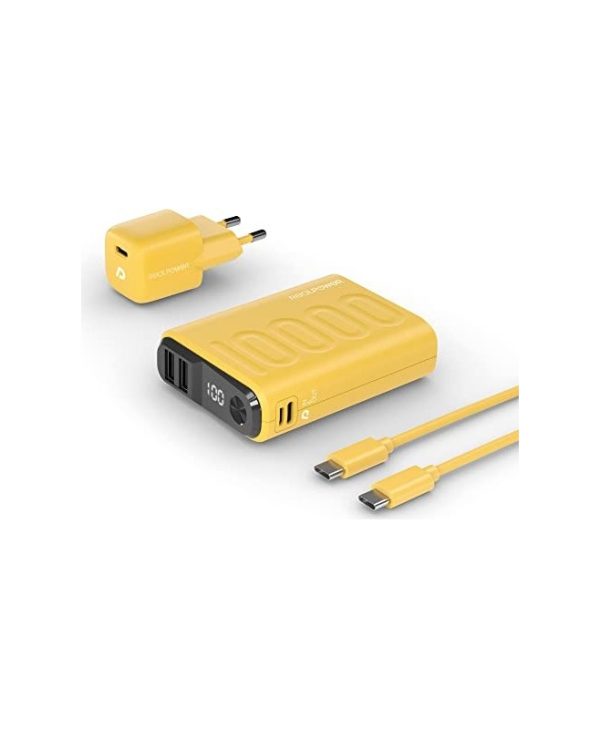 Ultron RealPower Powerbank Set PB-10000 2xUSB-A 1x USB-C 10.000mAh Yellow 390659