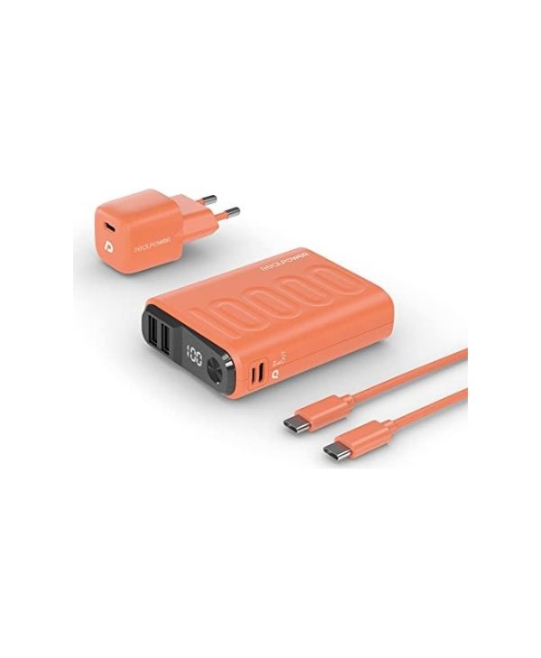Ultron RealPower Powerbank Set PB-10000 2xUSB-A 1x USB-C 10.000mAh Orange 390660