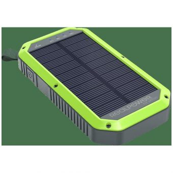 Ultron RealPower Powerbank PB-10000 Solar 1xUSB-A 1xUSB-C 1xWireless Qi 10.000mAh Black Green 405379