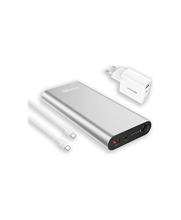 Ultron RealPower Powerbank Set PB-20000PD Pro 1xUSB-A 1xUSB-C 20.000mAh Silver 408097