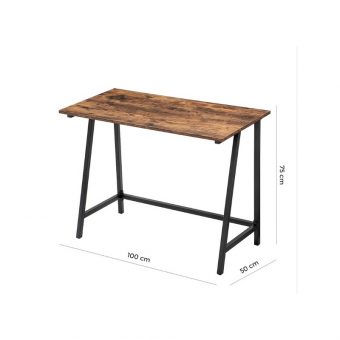 VasagleΜεταλλικό Γραφείο Υπολογιστή 100x50x75cm Black LWD40X - Image 2