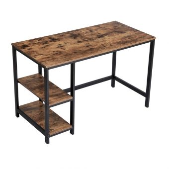Vasagle Μεταλλικό Γραφείο Υπολογιστή 120x60x75cm με 2 Ράφια Black LWD47X