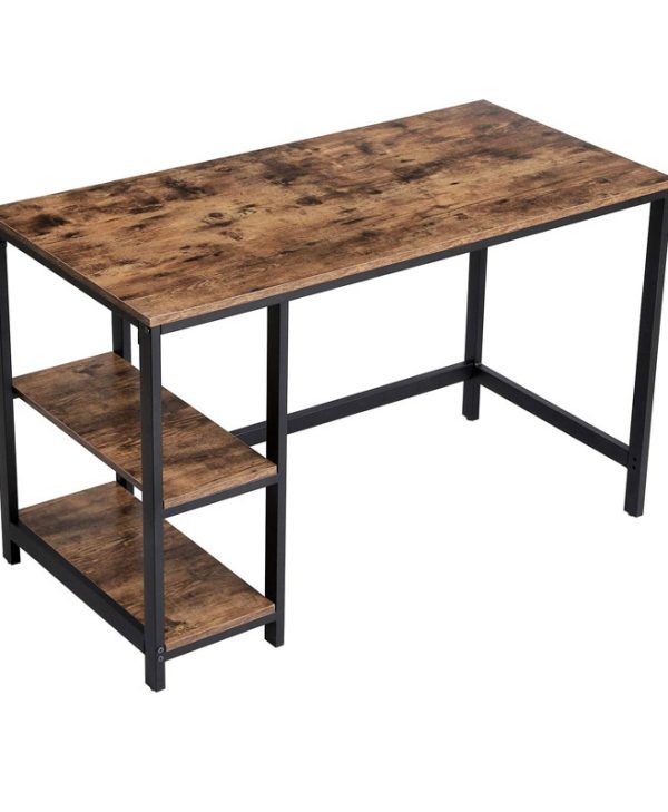 Vasagle Μεταλλικό Γραφείο Υπολογιστή 120x60x75cm με 2 Ράφια Black LWD47X