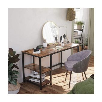 Vasagle Μεταλλικό Γραφείο Υπολογιστή 120x60x75cm με 2 Ράφια Black LWD47X - Image 6