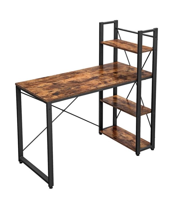 Vasagle Μεταλλικό Γραφείο Υπολογιστή 120 x 60 x 120 cm με 4 Ράφια Black LWD48X
