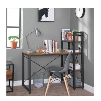 Vasagle Μεταλλικό Γραφείο Υπολογιστή 120 x 60 x 120 cm με 4 Ράφια Black LWD48X - Image 5