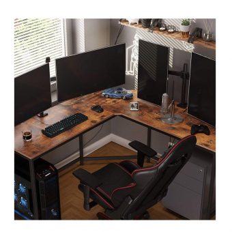 Vasagle Μεταλλικό Γωνιακό Γραφείο Υπολογιστή 149x149x75cm Black LWD73X - Image 3