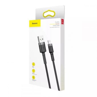Baseus Cafule USB Cable USB-A to Lightning 2.4A 0.5m Grey Black CALKLF-AG1 - Image 2