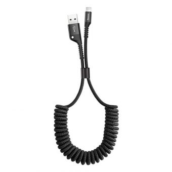 Baseus Spring-loaded USB Cable USB-A Male to Lightning 2A 1m Black CALSR-01