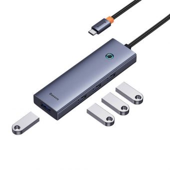 Baseus  UltraJoy USB-C Hub 4xUSB-A 3.0 Grey B0005280A813-03 - Image 3