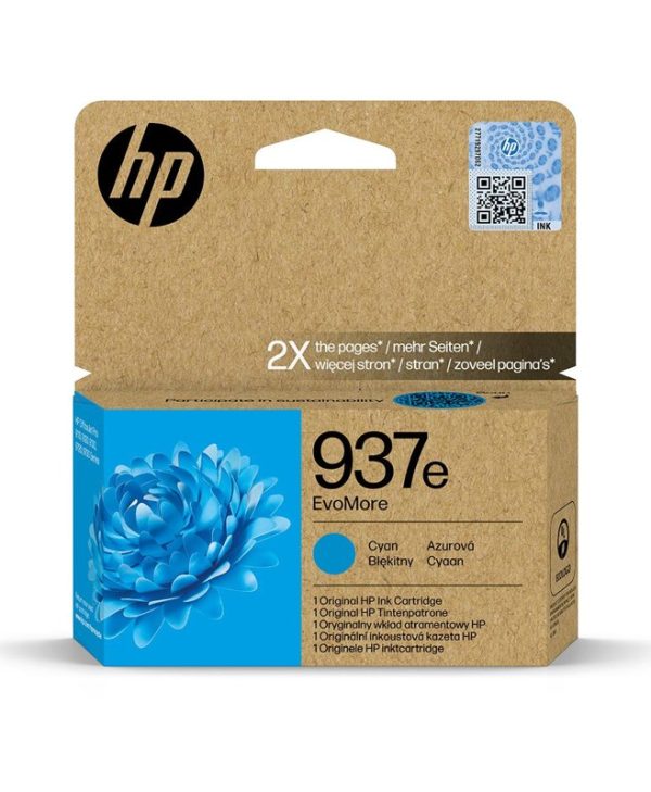 HP 937e EvoMore Ink Cartridge Cyan 4S6W6NE