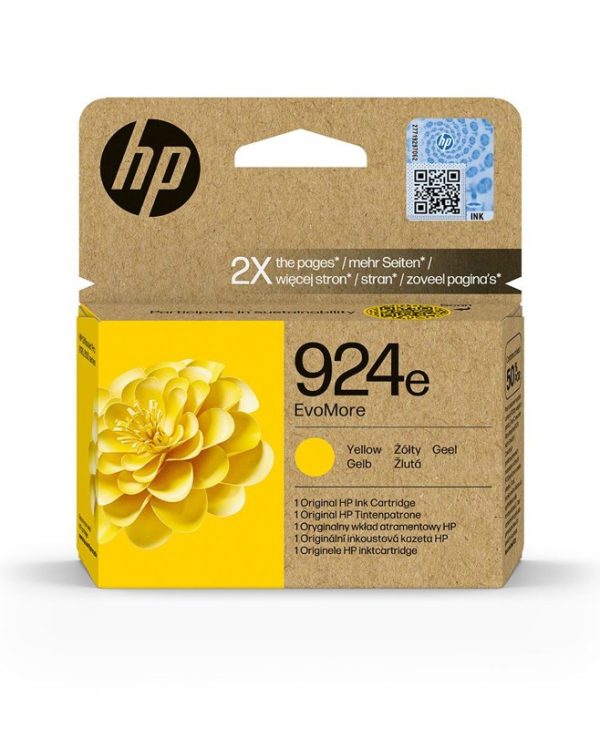 HP 924e EvoMore Ink Cartridge Yellow 4K0U8NE