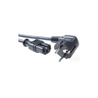 Act Schuko Cable male (Angled) CEE7/7 To C15  1.5m Black AK5001