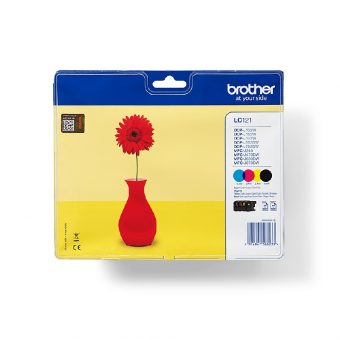 Brother LC121 Value Pack Black, Cyan, Magenta, Yellow Ink 300 Pgs LC121VALBP