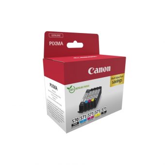 Canon PGI-570PGBK, CLI-571BK, CLI-571C, CLI-571M, CLI-571Y Black Tricolor Value Pack 0372C006 - Image 2