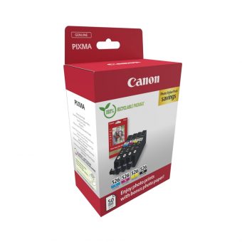 Canon CLI-526 Photo Value Pack Black/Cyan/Magenta/Yellow + Photo Paper 4540B019 - Image 2