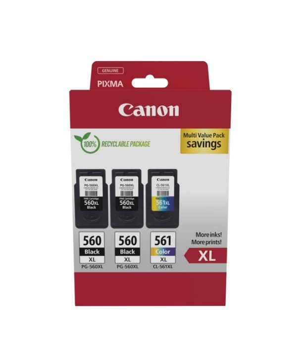 Canon 2xPG-560XL, 1xCL-561XL Black Tricolor Value Pack 3712C009