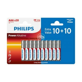 Philips Power Alkaline Battery AAA 1.5V 20pcs 1150350-0004