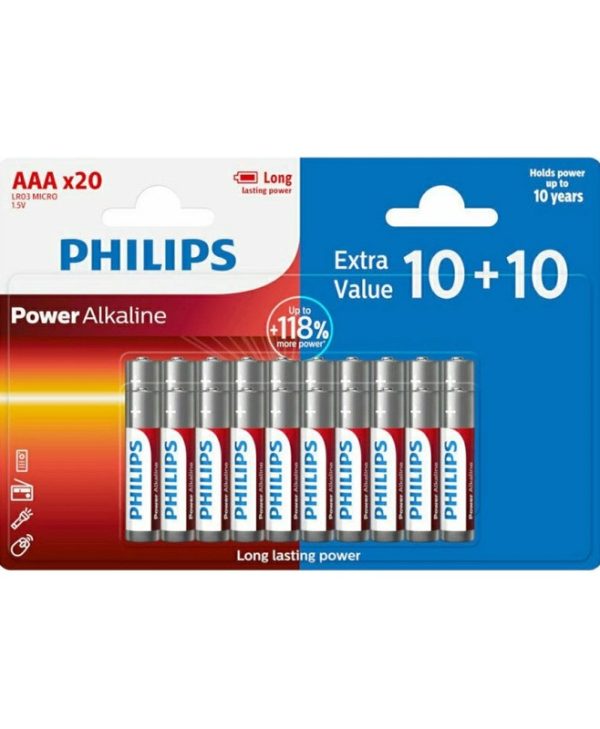 Philips Power Alkaline Battery AAA 1.5V 20pcs 1150350-0004