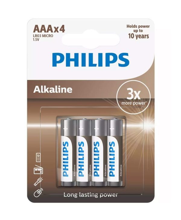 Philips  Battery Long Life Power AAA 4pcs LR03A4B/GRS