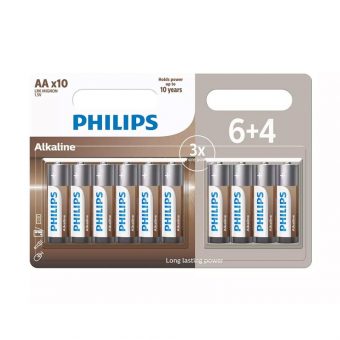 Philips Battery Long Life Power AA 10pcs LR6A10BP/GRS