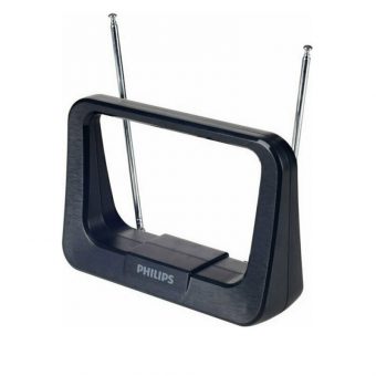 Philips Κεραία Τηλεόρασης Εσωτερικού Χώρου με ενισχυτή HDTV.4K.UHF.VHF.FM Black SDV1226/GRS