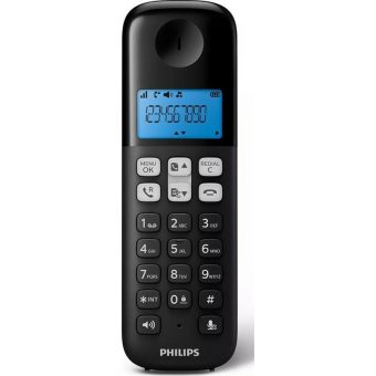 Philips Ασύρματο Τηλέφωνο Ελληνικό Μενού Ανοιχτή Ακρόαση Φωτ.Οθόνη και 50 Μνήμες Μαύρο D1611B/GRS - Image 2