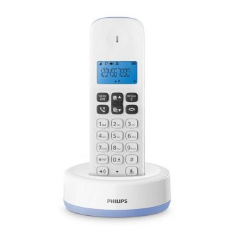 Philips Ασύρματο Τηλέφωνο Ελληνικό Μενού Ανοιχτή Ακρόαση Γαλάζιο D1611S/GRS
