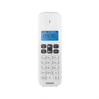 Philips Ασύρματο Τηλέφωνο Ελληνικό Μενού Ανοιχτή Ακρόαση Γαλάζιο D1611S/GRS - Image 2