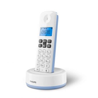 Philips Ασύρματο Τηλέφωνο Ελληνικό Μενού Ανοιχτή Ακρόαση Γαλάζιο D1611S/GRS - Image 3