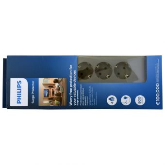 Philips Πολύπριζο Ασφαλείας 4 Θέσεων με Διακόπτη Γκρί SPN3140A/GRS - Image 5
