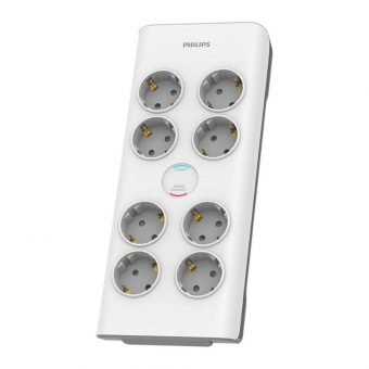 Philips Πολύπριζο Ασφαλείας 8 Θέσεων Λευκό SPN7080WA/GRS