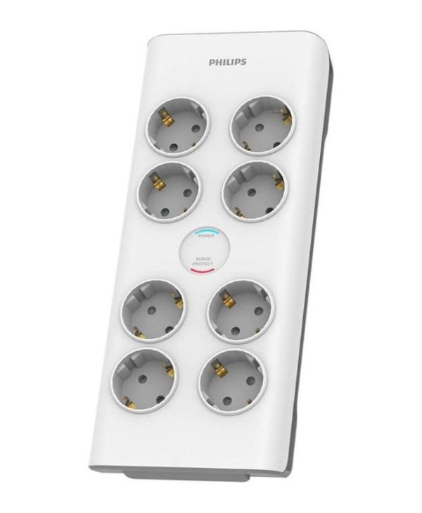 Philips Πολύπριζο Ασφαλείας 8 Θέσεων Λευκό SPN7080WA/GRS