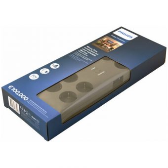 Philips Πολύπριζο Ασφαλείας 8 Θέσεων με Διακόπτη Γκρί  SPN3180A/GRS - Image 5